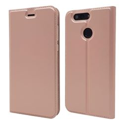Ultra Slim Card Magnetic Automatic Suction Leather Wallet Case for Huawei Nova 2 Plus - Rose Gold