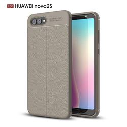 Luxury Auto Focus Litchi Texture Silicone TPU Back Cover for Huawei Nova 2s - Gray