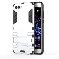 Armor Premium Tactical Grip Kickstand Shockproof Dual Layer Rugged Hard Cover for Huawei Nova 2s - Silver