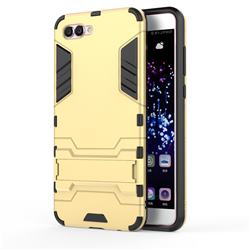 Armor Premium Tactical Grip Kickstand Shockproof Dual Layer Rugged Hard Cover for Huawei Nova 2s - Golden