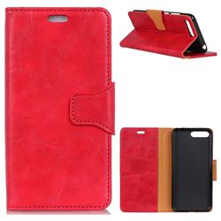 MURREN Luxury Crazy Horse PU Leather Wallet Phone Case for Huawei Nova 2s - Red
