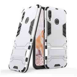 Armor Premium Tactical Grip Kickstand Shockproof Dual Layer Rugged Hard Cover for Huawei Nova 3 - Silver