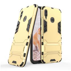 Armor Premium Tactical Grip Kickstand Shockproof Dual Layer Rugged Hard Cover for Huawei Nova 3 - Golden