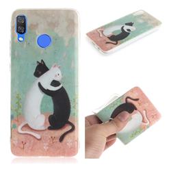 Black and White Cat IMD Soft TPU Cell Phone Back Cover for Huawei Nova 3