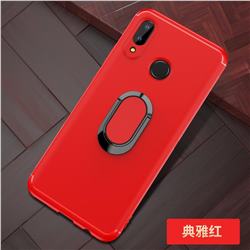 Anti-fall Invisible 360 Rotating Ring Grip Holder Kickstand Phone Cover for Huawei Nova 3 - Red