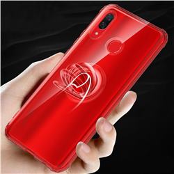 Anti-fall Invisible Press Bounce Ring Holder Phone Cover for Huawei Nova 3 - Noble Red