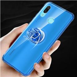 Anti-fall Invisible Press Bounce Ring Holder Phone Cover for Huawei Nova 3 - Sapphire Blue