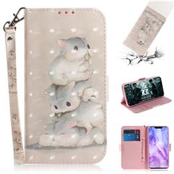 Three Squirrels 3D Painted Leather Wallet Phone Case for Huawei Nova 3