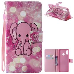 Pink Elephant PU Leather Wallet Case for Huawei Nova 3