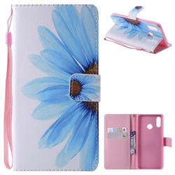 Blue Sunflower PU Leather Wallet Case for Huawei Nova 3