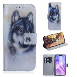 Snow Wolf PU Leather Wallet Case for Huawei Nova 3
