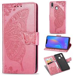 Embossing Mandala Flower Butterfly Leather Wallet Case for Huawei Nova 3 - Pink