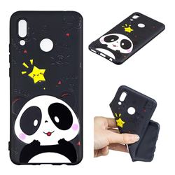 Cute Bear 3D Embossed Relief Black TPU Cell Phone Back Cover for Huawei Nova 3i