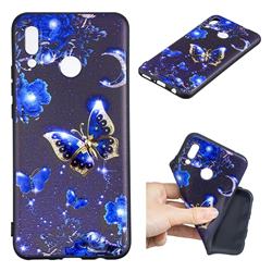 Phnom Penh Butterfly 3D Embossed Relief Black TPU Cell Phone Back Cover for Huawei Nova 3i