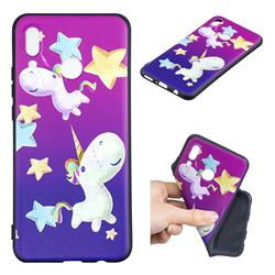 Pony 3D Embossed Relief Black TPU Cell Phone Back Cover for Huawei Nova 3i