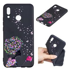 Corolla Girl 3D Embossed Relief Black TPU Cell Phone Back Cover for Huawei Nova 3i