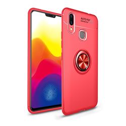 Auto Focus Invisible Ring Holder Soft Phone Case for Huawei Nova 3i - Red