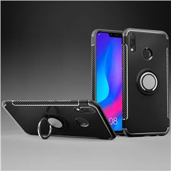Armor Anti Drop Carbon PC + Silicon Invisible Ring Holder Phone Case for Huawei Nova 3i - Black
