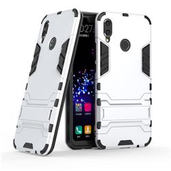 Armor Premium Tactical Grip Kickstand Shockproof Dual Layer Rugged Hard Cover for Huawei Nova 3i - Silver