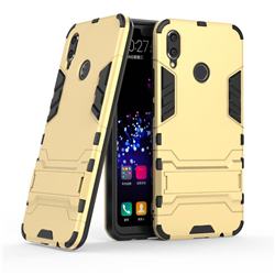 Armor Premium Tactical Grip Kickstand Shockproof Dual Layer Rugged Hard Cover for Huawei Nova 3i - Golden