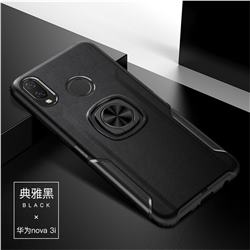 Knight Armor Anti Drop PC + Silicone Invisible Ring Holder Phone Cover for Huawei Nova 3i - Black