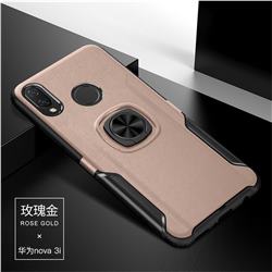 Knight Armor Anti Drop PC + Silicone Invisible Ring Holder Phone Cover for Huawei Nova 3i - Rose Gold
