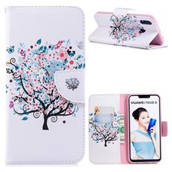 Colorful Tree Leather Wallet Case for Huawei Nova 3i