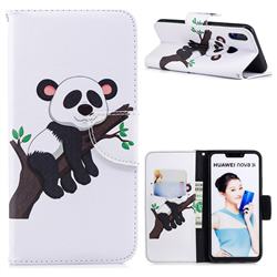 Tree Panda Leather Wallet Case for Huawei Nova 3i