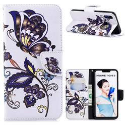 Butterflies and Flowers Leather Wallet Case for Huawei Nova 3i
