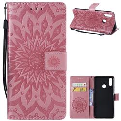 Embossing Sunflower Leather Wallet Case for Huawei Nova 3i - Pink