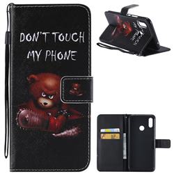 Angry Bear PU Leather Wallet Case for Huawei Nova 3i