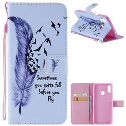 Feather Birds PU Leather Wallet Case for Huawei Nova 3i