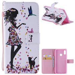 Petals and Cats PU Leather Wallet Case for Huawei Nova 3i