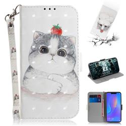 Cute Tomato Cat 3D Painted Leather Wallet Phone Case for Huawei Nova 3i