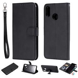 Retro Greek Detachable Magnetic PU Leather Wallet Phone Case for Huawei Nova 3i - Black