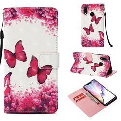 Rose Butterfly 3D Painted Leather Wallet Case for Huawei Nova 3i