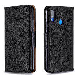 Classic Luxury Litchi Leather Phone Wallet Case for Huawei Nova 3i - Black
