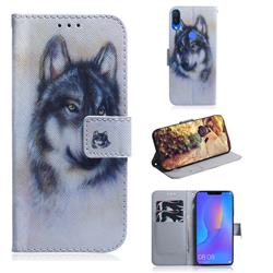 Snow Wolf PU Leather Wallet Case for Huawei Nova 3i