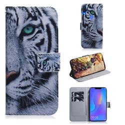 White Tiger PU Leather Wallet Case for Huawei Nova 3i