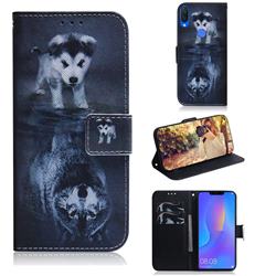 Wolf and Dog PU Leather Wallet Case for Huawei Nova 3i