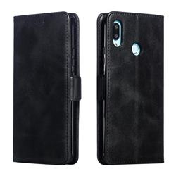 Retro Classic Calf Pattern Leather Wallet Phone Case for Huawei Nova 3i - Black