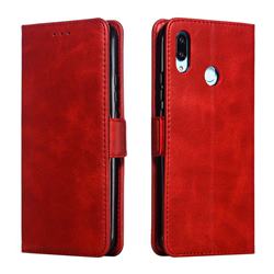 Retro Classic Calf Pattern Leather Wallet Phone Case for Huawei Nova 3i - Red