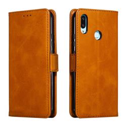 Retro Classic Calf Pattern Leather Wallet Phone Case for Huawei Nova 3i - Yellow