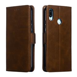 Retro Classic Calf Pattern Leather Wallet Phone Case for Huawei Nova 3i - Brown