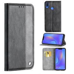 Classic Business Ultra Slim Magnetic Sucking Stitching Flip Cover for Huawei Nova 3i - Silver Gray