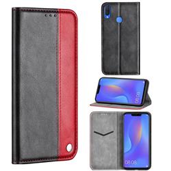 Classic Business Ultra Slim Magnetic Sucking Stitching Flip Cover for Huawei Nova 3i - Red