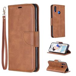 Classic Sheepskin PU Leather Phone Wallet Case for Huawei Nova 3i - Brown