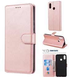 Retro Calf Matte Leather Wallet Phone Case for Huawei Nova 3i - Pink