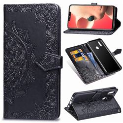 Embossing Imprint Mandala Flower Leather Wallet Case for Huawei Nova 3i - Black