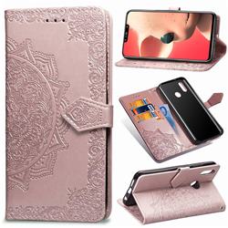 Embossing Imprint Mandala Flower Leather Wallet Case for Huawei Nova 3i - Rose Gold